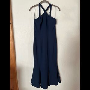 Dress The Population Navy Trumpet Dress